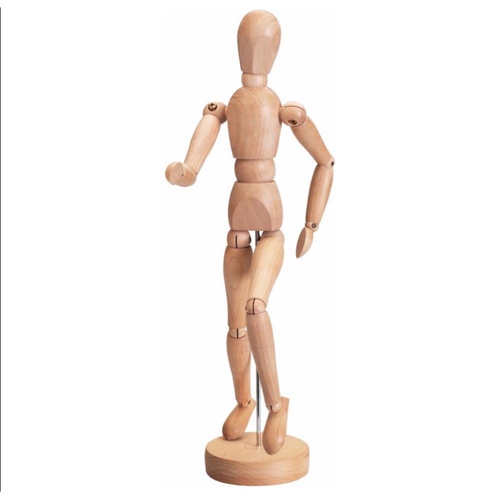 Artist's figure, natural wood, 13 "